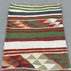 Turkish 2.4x9.6 ft Rug, <b>Runner</b> Vintage Rug, <b>Green</b> Red Oriental Rug - Product Image 5