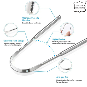 Nettoyant pour langue de soins personnels en acier inoxydable Produit d'hygiène pour la langue Grattoir pour langue à usage domestique utile - Product Image 2
