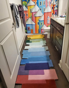 Tapis tuftés 100% laine fine faits à la main, motifs floraux multicolores, style moderne, pour le sol de la maison dans le salon, la chambre d'enfant et le hall. - Product Image 3