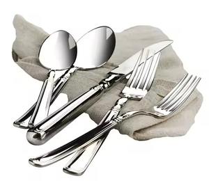 Juego de Cubiertos de Metal Recubierto de Plata Moderna, Vajilla de Acero Inoxidable de Lujo para Restaurante, Boda y Regalo - Product Image 6