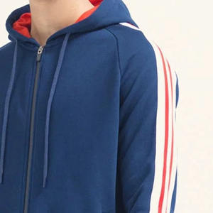 Sweat à capuche en molleton de coton lourd 100% pour hommes solide rouge à l'intérieur du capuchon fermeture éclair bases d'impression numérique pour la saison d'hiver - Product Image 4