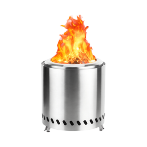 Brasero sin humo con recortes de ondas cruzadas, 30"D x 30"W x 20"H, 22 lbs, braseros pintados para exteriores con cubiertas protectoras - Product Image 1