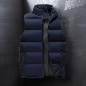 Cortavientos de cuero para exteriores, chaleco acolchado transpirable cálido aislado, chaqueta acolchada sin mangas para hombre, Invierno - Product Image 5