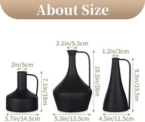 Elegant Matte Black Metal Flower <b>Vase</b> for Stylish Floral Arrangements Sleek and Modern Metal Flower <b>Vase</b> for Contemporary Decor - Product Image 4