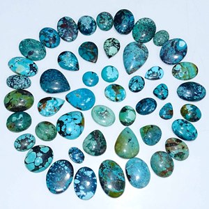 Pierre précieuse en vrac de Turquoise tibétaine naturelle de haute qualité Multi forme et taille Cabochon tibétain pierre précieuse en vrac pour la fabrication de bijoux - Product Image 2