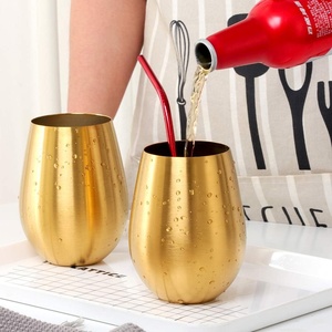 Copas de Vino de Acero Inoxidable Doradas de 500-1000 ml, Redondas, sin Tallo, Diseño Moderno, Irrompibles, para Fiestas - Product Image 4
