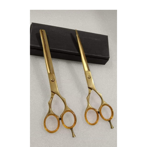 Juego de tijeras de peluquero de color dorado, tijeras de corte de pelo de acero 440C japonesas de 6,5 pulgadas, tijeras de peluquero profesionales, tijeras de peluquería - Product Image 1