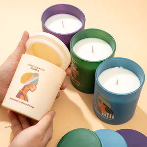 Vela Aromática de Lujo AIKUN en Frasco de Vidrio Marrón/Verde, Aroma Romántico de Larga Duración, Cera de Soja, para Fiestas, Diwali, Hogar, Hotel, Spa - Product Image 4