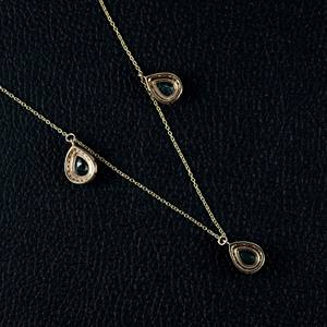 Solid <b>14k</b> <b>Gold</b> <b>Necklace</b> Emerald Gemstone Jewelry Pave Diamond <b>Gold</b> Pendant 3 Pcs Natural Emerald New Design - Product Image 6