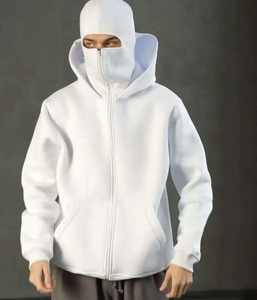 Sweats à capuche Ninja unisexes en molleton de coton 400 g/m² avec masque intégré, streetwear, respirant, double capuche, personnalisable, fermeture éclair - Product Image 3