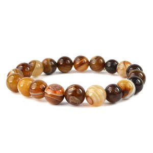 Bracelet en Agate Sulemani Hakik du Botswana Marron - Bijou en Pierre Naturelle pour l'Équilibrage et la Stabilité - Product Image 4