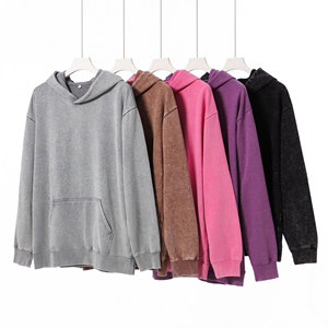 เสื้อฮู้ดผ้าบาติกสำหรับผู้ชาย370GSM ปรับแต่งได้เสื้อมีฮู้ดผ้าฝรั่งเศสเทอร์รี่แอซิดแบบย้อนยุค - Product Image 1