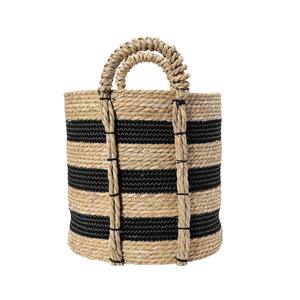 Panier en jacinthe d'eau noire et de couleur naturelle, fait main, pour rangement, vente en gros, écologique, fabriqué au Vietnam - Product Image 3