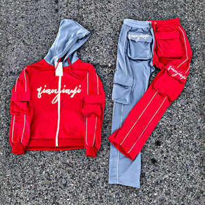 ชุดวอร์มสำหรับผู้หญิงชุดครอปแบบครอปผ้าปักลายกรดซักได้ตามต้องการ - Product Image 5