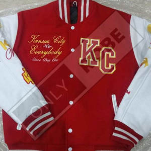 Vente en gros Veste universitaire vierge pour hommes grande taille broderie personnalisée College Baseball Bomber Letterman Jackets - Product Image 3