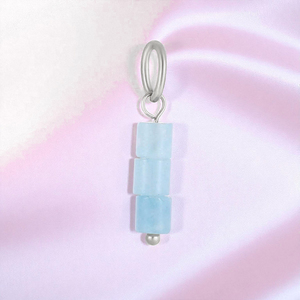 Colgante de Calcedonia azul de Plata de Ley 925, estilo religioso, tubo Heishi, abalorio de piedras preciosas naturales, fabricación de joyas, suministro al por mayor - Product Image 6