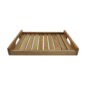 Bandeja para servir comida de diseño moderno Color marrón Utensilios de cocina con estilo de madera natural Bandeja para servir comida y bebida personalizada - Product Image 2