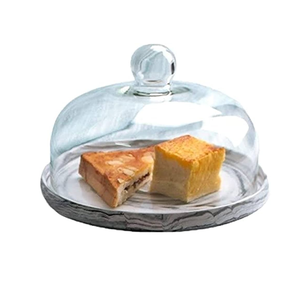 Wholesale Round Shaped Wood <b>Display</b> Dessert Rack <b>Glass</b> Lid <b>Dome</b> Wedding Birthday Party Decorative Item - Product Image 5