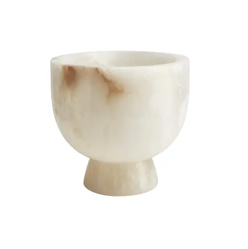 Alabastro tigela com super qualidade Pedra Mármore Pedastal Servindo Fruit Bowls Vaso