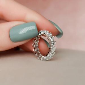 Alliance de mariage en argent sterling 925 plaqué or, sertie de moissanite en forme de cœur, 0,25 carats, tendance, pour la Saint-Valentin - Product Image 6