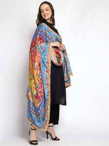 ผ้าพันคอโพลีเอสเตอร์พื้นเมืองปากีสถานอินเดียผ้าพันคอเย็บปักด้วยมือน้ำหนักเบาระบายอากาศได้ดี - Product Image 5