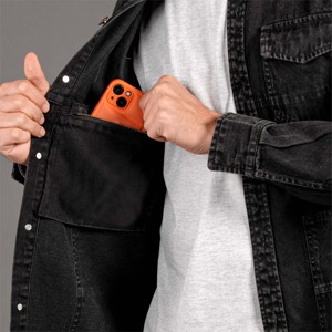 Chaqueta de mezclilla informal clásica para hombre-Chaqueta de mezclilla ligera y elegante Ideal para capas en todas las estaciones - Product Image 3