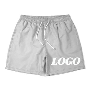Pantalones cortos Cargo de algodón transpirable con logotipo personalizado para hombre, pantalones de entrenamiento de fitness informales de talla grande de verano, Forro corto suelto con cordón bajo - Product Image 2