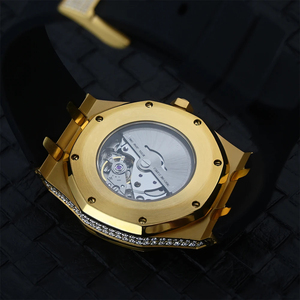 Reloj Unisex de Acero Inoxidable con Movimiento de Cuarzo, Esfera de Cristal con Corte Redondo de Moissanita VVS, Estilo Hip Hop para Hombre - Product Image 4