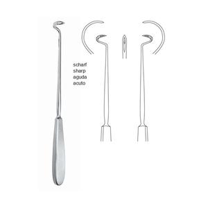 Ensemble d'instruments chirurgicaux manuels en acier inoxydable à rétracteur auto-retenant, main droite/gauche, pointe émoussée, 240 mm - Product Image 1