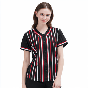 เสื้อเบสบอลแขนสั้นเสื้อฝึกเบสบอลเสื้อคอวีสำหรับฤดูร้อน - Product Image 2