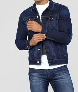 Veste en jean de coupe décontractée pour hommes de style High Street Vêtements d'hiver de haute qualité avec logo personnalisé Vente en gros - Product Image 3