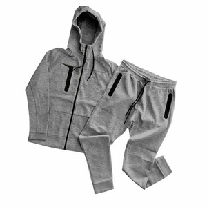 Chándal deportivo de invierno 2022 para hombre, cuello con capucha de poliéster personalizado, patrón sólido, técnicas impresas al por mayor - Product Image 6
