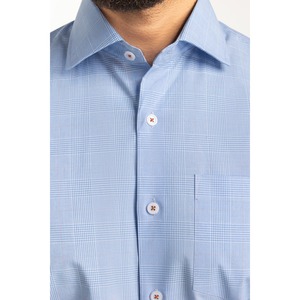 Camisas de Vestir Modernas 100% Algodón FS-CHK25-250 Antiarrugas Popelina Floral Cuello Mao Casual Elegante Corte Ajustado ODM - Product Image 1