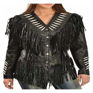 Genuine Sheepskin Lambskin Leather <b>Jackets</b> Long Sleeve Cow Suede Leather <b>Fringe</b> <b>Jacket</b>, Cowgirl Suede Leather Women <b>Jacket</b> - Product Image 3