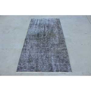 พรมวินเทจขนาด 3.3x6.3 ฟุต, พรมตุรกี, พรมขนสัตว์โมร็อกโกสีเทา - Product Image 1