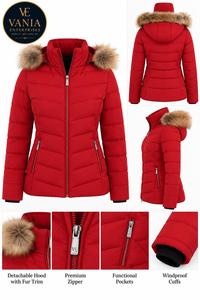 Veste d'hiver matelassée épaisse à col montant pour homme et femme, avec capuche, fermeture éclair, en laine et polyester tricoté, collection 2025 - Product Image 4
