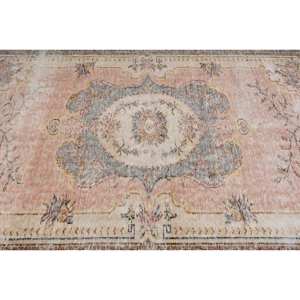 Tapis en laine gris orange vintage de 5.7x9.6 pieds Tapis de salon à tissage plat turc avec support en latex - Product Image 5