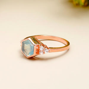 Bague aigue-marine en argent sterling 925 bijoux en argent fin personnalisables pour les femmes approvisionnement en gros en vrac pour les occasions de mariage - Product Image 3