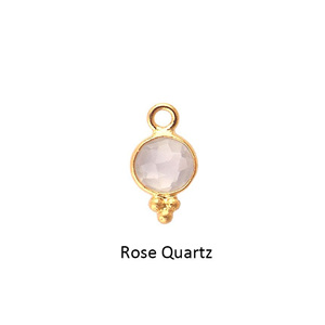 Abalorio DE PIEDRA DE NACIMIENTO facetada de cuarzo rosa de 6mm, conjunto de bisel de piedra redonda chapada en oro, abalorio facetado de doble cara para joyería hecha a mano - Product Image 1