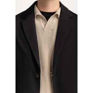 Blazer en velours côtelé croisé coupe ajustée MN-BLZ-WS24-002 pour mariage, longueur longue, grande taille, avec fermeture simple boutonnage - Product Image 5