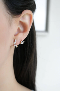 Boucle d'oreille en diamant Moissanite en forme de marquise en or 10 carats intemporel à la mode pour les célébrations de fête d'élégance quotidienne de la femme pour les cadeaux - Product Image 2