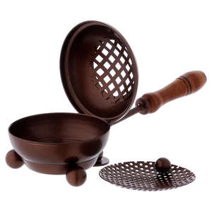 Quemador de incienso religioso de alta calidad, decoración de oficina en casa de latón puro con mango de madera, diseño superior para uso aromático - Product Image 6