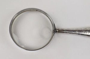 Aluminium Antique Vintage Sterling Silver Ornate Handle Hand Held Magnifying Glass <b>Desk</b> Top Collectible <b>Gift</b> - Product Image 3