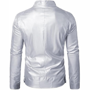 Chaqueta de cuero hecha a medida con cremallera para hombre, chaqueta de moto informal para Otoño e Invierno - Product Image 5