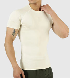 Chemises de compression personnalisées pour hommes, salle de sport et course à pied, imprimées, polyester uni, chemise de musculation, chemise de compression par sublimation pour hommes - Product Image 6