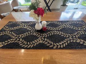 <b>Beaded</b> <b>Placemat</b> Handmade Round Charger for Luxury Dining & Holiday Decor Unique Piece Handmade <b>Beaded</b>, <b>Placemat</b>, Housewarming - Product Image 4