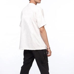T-shirt surdimensionné vintage pour hommes personnalisé en gros pour le printemps été lourd 100% coton coupe ample tissu en jersey motif uni - Product Image 2