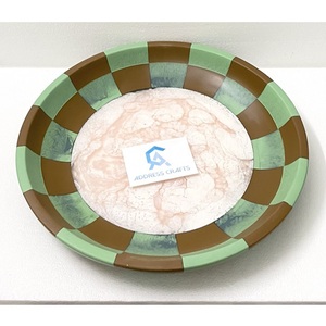 Plateau de service en bois et résine de qualité supérieure décoratif grands plateaux de service ronds en résine vaisselle plateau en résine pour la maison hôtel - Product Image 2
