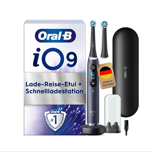 Oral-B iO Serie 9 Cepillo de dientes eléctrico, 2 cabezales de cepillo de dientes de repuesto, 7 modos de limpieza, cuidado dental, tecnología magnética - Product Image 1
