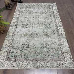 พรมวินเทจ 4.8x7.9 ฟุต สีเทาดำ พรมขนสัตว์โมร็อกโกแบบตุรกี - Product Image 1